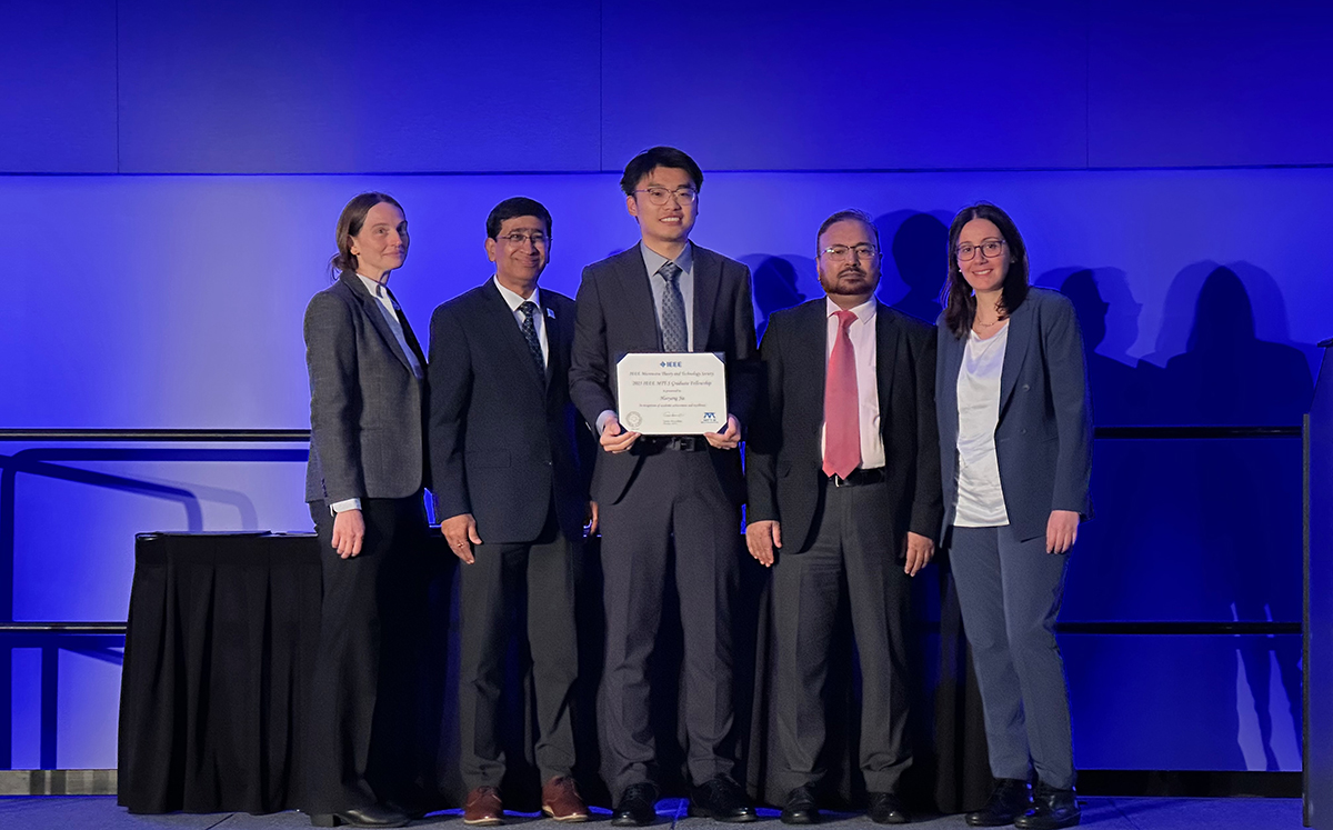 Haoyang Jia receives the IEEE MTT-S Graduate Fellowship Award at the IEEE MTT-S International Microwave Symposium (IMS) in San Francisco on 15-20 June 2025. 